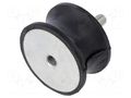 Vibration damper; M12; Ø: 75mm; rubber; L: 40mm; Thread len: 37mm ELESA+GANTER DVC2-433861