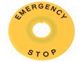 Warning plate; 16mm; Ømount.hole: 16mm; Ø: 60mm IDEC HAAV4-27