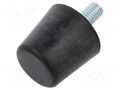Vibroisolation foot; Ø: 38mm; Shore hardness: 70±5; 1432N; 164N/mm ELESA+GANTER DVB6-38-35M10-20-7