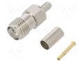 Connector: SMA; plug; female; straight; 50Ω; soldering,crimped TELEGÄRTNER J01151A0059