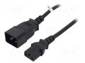 Cable; 3x1.5mm2; IEC C13 female,IEC C20 male; 1.2m; black; 10A QOLTEC QOLTEC-53991