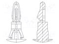 Assembly stud; polyamide 66; L: 6.4mm; latch/latch; black; UL94V-2 DREMEC DR8G820V41457