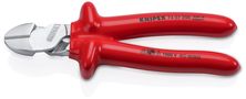 KNIPEX 74 07 200 High Leverage Diagonal Cutter with dipped insulation, VDE-tested chrome-plated 200 mm 74 07 200 4003773018414