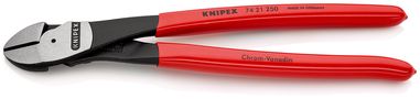 KNIPEX 74 21 250 High Leverage Diagonal Cutter plastic coated black atramentized 250 mm 74 21 250 4003773045021