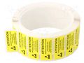 Self-adhesive label; ESD; 16x38mm; 1000pcs; reel; black,yellow STATICTEC PRT-STL1638