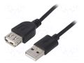 Cable; USB 2.0; USB A socket,USB A plug; nickel plated; 1.8m AKYGA AK-USB-07