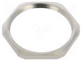 Nut; PG29; brass; Thk: 4mm; Spanner: 41mm; Thread: PG; Plating: nickel HUMMEL HUMMEL-1161290001