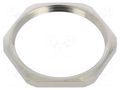 Nut; PG29; brass; Thk: 4mm; Spanner: 41mm; Thread: PG; Plating: nickel HUMMEL HUMMEL-1161290001