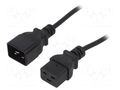 Cable; 3x1mm2; IEC C19 female,IEC C20 male; PVC; 1.8m; black; 16A AKYGA AK-UP-03