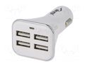 USB power supply; USB A socket x4; Sup.volt: 12÷24VDC; white AKYGA AK-CH-09