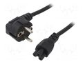 Cable; 3x0.75mm2; PVC; 1m; black; 2.5A; 250V; Core: Cu; clover AKYGA AK-NB-08C
