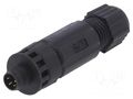Connector: M8; male; PIN: 4; IP67; straight; for cable; plug AMPHENOL LTW 8P-04BMMB-SL7001