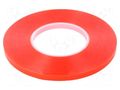 Tape: fixing; W: 9mm; L: 50m; Thk: 0.22mm; modified acryl; red IPT N220E-9-50