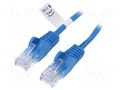 Patch cord; RJ45 plug,both sides; U/UTP; 5e; stranded; CCA; PVC Goobay U/UTP5-CCA-030BL