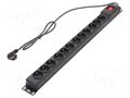 Plug socket strip: protective; Sockets: 12; 250VAC; 10A; black ARMAC M12/15/CZ