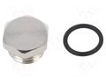 Stopper; M12; 1.5; IP68; brass; Plating: nickel; V-NE-Ms; -20÷95°C HUMMEL HUMMEL-1156120050