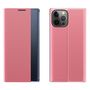 Sleep Case Bookcase Type Case with Smart Window for iPhone 13 Pro pink, Hurtel 5907769334214 5907769334214