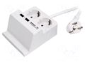 Plug socket strip: supply; white; Len: 1.5m; 50Hz; 16A; 230V PEAKTECH PKT-P3125