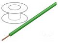 Wire; H05V-K,LgY; stranded; Cu; 1mm2; PVC; green; 300V,500V; 100m BQ CABLE LGY1.0-GR
