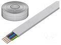 Wire; YDY; 5G1.5mm2; flat; wire; Cu; PVC; white; 450V,750V; 100m  YDYP5X1.5