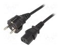 Cable; 3x0.75mm2; CEE 7/7 (E/F) plug,IEC C13 female; PVC; 1.8m SUNNY SUNNY-C13E18