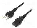 Cable; 3x0.75mm2; IEC C13 female,SEV-1011 (J) plug; PVC; 1.8m SUNNY SUNNY-C13S18
