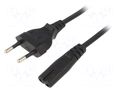 Cable; 2x0.75mm2; CEE 7/16 (C) plug,IEC C7 female; PVC; 1.8m SUNNY SUNNY-C7E18