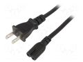Cable; 2x0.75mm2; IEC C7 female,NEMA 1-15 (A) plug; PVC; 1.8m SUNNY SUNNY-C7J18