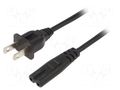 Cable; 2x0.75mm2; IEC C7 female,NEMA 5-15 (B) plug; PVC; 1.8m SUNNY SUNNY-C7U18