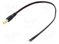 Cable; 2x0.5mm2; wires,DC 5,5/2,1 plug; straight; black; 0.2m SUNNY ECP02F2155TST