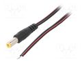 Cable; 2x0.5mm2; wires,DC 5,5/2,5 plug; straight; black; 0.8m SUNNY ECP08F2555STST