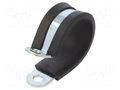 Fixing clamp; ØBundle : 27mm; W: 15mm; steel; Cover material: EPDM MPC INDUSTRIES MPC-LKD12715