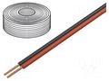 Wire; LiYz; 2x0.08mm2; 60V; Package: 5m; Cu; stranded; black,red DONAU ELEKTRONIK D-114-01