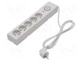 Plug socket strip: protective; Sockets: 5; 250VAC; 10A; grey; 1.5m ARMAC Z5/15/SZ