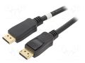 Cable; DisplayPort plug,both sides; 2m; black; DisplayPort 1.2 Goobay MC.2111.020BK