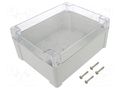 Enclosure: multipurpose; X: 190mm; Y: 240mm; Z: 105mm; ZP; light grey KRADEX ZP240190105SJP-PC
