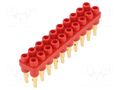 Socket strip; 2mm banana; red; 70VDC; 10A; 33VAC; Sockets: 20; 6mm STÄUBLI BL2-6/20/A-22