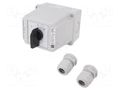 Switch: cam switch; Stabl.pos: 3; 40A; L-0-P; flush mounting; Pos: 3 SPAMEL LK40-3-8368-OB3