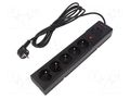 Plug socket strip: protective; Sockets: 5; 250VAC; 10A; black; 3m ARMAC Z5/30/CZ