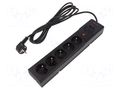 Plug socket strip: protective; Sockets: 5; 250VAC; 10A; black; 3m ARMAC Z5/30/CZ