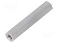 Screwed spacer sleeve; 40mm; Int.thread: M4; hexagonal; aluminium DREMEC TFF-M4X40/DR136