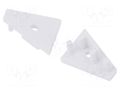 Cap for LED profiles; white; 2pcs; ABS; GEN2,with hole; CORNER10 TOPMET TOP-83980001
