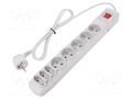 Plug socket strip: protective; Sockets: 8; 250VAC; 10A; grey ARMAC R8/15/SZ