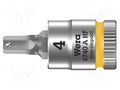 Socket; Hex Plus key,socket spanner; HEX 4mm; 1/4"; Zyklop WERA WERA.05003333001
