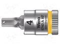 Socket; Hex Plus key,socket spanner; HEX 4mm; 1/4"; Zyklop WERA WERA.05003333001