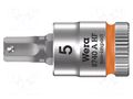 Socket; Hex Plus key,socket spanner; HEX 5mm; 1/4"; Zyklop WERA WERA.05003335001