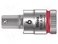 Socket; Hex Plus key,socket spanner; HEX 6mm; 1/4"; Zyklop WERA WERA.05003337001