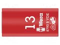Socket; 6-angles,insulated,socket spanner; HEX 13mm; 3/8"; 1kVAC WERA WERA.05004957001