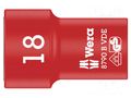Socket; 6-angles,insulated,socket spanner; HEX 18mm; 3/8"; 1kVAC WERA WERA.05004962001