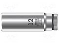 Socket; 6-angles,socket spanner; HEX 12mm; 1/4"; 8790 HMA Deep WERA WERA.05004509001